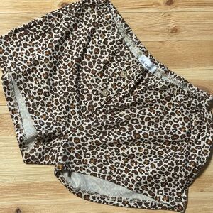 La Hearts Brown and Cream Leopard Print Shorts